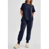 imagePRETTYGARDEN Womens Summer 2 Piece Outfit Tracksuits Casual Short Sleeve Tops High Waisted Sweatpants Set