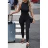 imagePRETTYGARDEN Womens Summer Bodycon Jumpsuits Casual Sleeveless One Piece Stretchy Tank Slim Fit Romper Pants BlackMedium