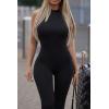 imagePRETTYGARDEN Womens Summer Bodycon Jumpsuits Casual Sleeveless One Piece Stretchy Tank Slim Fit Romper Pants BlackMedium