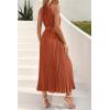 imagePRETTYGARDEN Womens Summer Casual Long Dress Sleeveless Halter Neck Swiss Dot Pleated Beach Maxi Sun Dresses