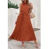 imagePRETTYGARDEN Womens Summer Casual Long Dress Sleeveless Halter Neck Swiss Dot Pleated Beach Maxi Sun Dresses