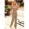 imagePRETTYGARDEN Womens Summer Casual Two Piece Outfits Sweatsuits Tank Scoop Neck Ribbed Knit Long Pants Tracksuits
