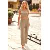 imagePRETTYGARDEN Womens Summer Casual Two Piece Outfits Sweatsuits Tank Scoop Neck Ribbed Knit Long Pants Tracksuits