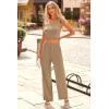 imagePRETTYGARDEN Womens Summer Casual Two Piece Outfits Sweatsuits Tank Scoop Neck Ribbed Knit Long Pants Tracksuits