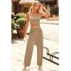 imagePRETTYGARDEN Womens Summer Casual Two Piece Outfits Sweatsuits Tank Scoop Neck Ribbed Knit Long Pants Tracksuits