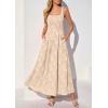 imagePRETTYGARDEN Womens Summer Dresses 2026 Casual Sleeveless Square Neck Formal Wedding Guest Beach Vacation Boho Maxi DressApricot