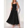 imagePRETTYGARDEN Womens Summer Dresses 2026 Casual Sleeveless Square Neck Formal Wedding Guest Beach Vacation Boho Maxi DressBlack