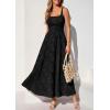 imagePRETTYGARDEN Womens Summer Dresses 2026 Casual Sleeveless Square Neck Formal Wedding Guest Beach Vacation Boho Maxi DressBlack