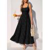 imagePRETTYGARDEN Womens Summer Dresses 2026 Casual Sleeveless Square Neck Formal Wedding Guest Beach Vacation Boho Maxi DressBlack