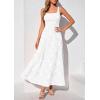 imagePRETTYGARDEN Womens Summer Dresses 2026 Casual Sleeveless Square Neck Formal Wedding Guest Beach Vacation Boho Maxi DressWhite