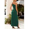imagePRETTYGARDEN Womens Summer Formal Wedding Guest Dresses One Shoulder Spaghetti Strap High Slit Maxi Bodycon DressDark Green