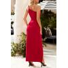 imagePRETTYGARDEN Womens Summer Formal Wedding Guest Dresses One Shoulder Spaghetti Strap High Slit Maxi Bodycon DressRed