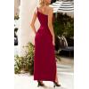 imagePRETTYGARDEN Womens Summer Formal Wedding Guest Dresses One Shoulder Spaghetti Strap High Slit Maxi Bodycon DressWine Red