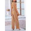 imagePRETTYGARDEN Womens Summer Knit 2 Piece Outfit Short Sleeve Crop Tee Tops Wide Leg Pants Set Tracksuit Loungewear