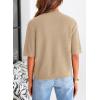 imagePRETTYGARDEN Womens Summer Knit Blouse Top Casual Crewneck Button Down Short Sleeve Cardigan Pocket T Shirts KhakiMedium