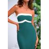 imagePRETTYGARDEN Womens Summer Long Bodycon Dress Sexy Strapless Back Slit Cocktail Party Tube Maxi Dresses Lake BlueMedium