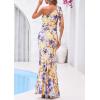 imagePRETTYGARDEN Womens Summer One Shoulder Maxi Dress 2026 Floral Sleeveless Bodycon Mesh Long Beach Vacation Sun DressesApricot Blue Flower