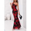 imagePRETTYGARDEN Womens Summer One Shoulder Maxi Dress 2026 Floral Sleeveless Bodycon Mesh Long Beach Vacation Sun DressesBlack Red Flower