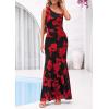 imagePRETTYGARDEN Womens Summer One Shoulder Maxi Dress 2026 Floral Sleeveless Bodycon Mesh Long Beach Vacation Sun DressesBlack Red Flower