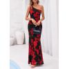 imagePRETTYGARDEN Womens Summer One Shoulder Maxi Dress 2026 Floral Sleeveless Bodycon Mesh Long Beach Vacation Sun DressesBlack Red Flower