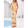 imagePRETTYGARDEN Womens Summer One Shoulder Maxi Dress 2026 Floral Sleeveless Bodycon Mesh Long Beach Vacation Sun DressesFloral Apricot