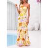 imagePRETTYGARDEN Womens Summer One Shoulder Maxi Dress 2026 Floral Sleeveless Bodycon Mesh Long Beach Vacation Sun DressesFloral Apricot