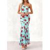 imagePRETTYGARDEN Womens Summer One Shoulder Maxi Dress 2026 Floral Sleeveless Bodycon Mesh Long Beach Vacation Sun DressesFloral Blue Rose