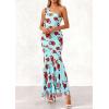 imagePRETTYGARDEN Womens Summer One Shoulder Maxi Dress 2026 Floral Sleeveless Bodycon Mesh Long Beach Vacation Sun DressesFloral Blue Rose