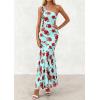 imagePRETTYGARDEN Womens Summer One Shoulder Maxi Dress 2026 Floral Sleeveless Bodycon Mesh Long Beach Vacation Sun DressesFloral Blue Rose