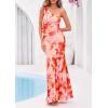 imagePRETTYGARDEN Womens Summer One Shoulder Maxi Dress 2026 Floral Sleeveless Bodycon Mesh Long Beach Vacation Sun DressesOrange Watercolour