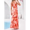imagePRETTYGARDEN Womens Summer One Shoulder Maxi Dress 2026 Floral Sleeveless Bodycon Mesh Long Beach Vacation Sun DressesOrange Watercolour