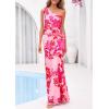 imagePRETTYGARDEN Womens Summer One Shoulder Maxi Dress 2026 Floral Sleeveless Bodycon Mesh Long Beach Vacation Sun DressesPink Flower