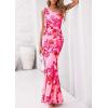 imagePRETTYGARDEN Womens Summer One Shoulder Maxi Dress 2026 Floral Sleeveless Bodycon Mesh Long Beach Vacation Sun DressesPink Flower