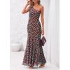 imagePRETTYGARDEN Womens Summer One Shoulder Maxi Dress 2026 Floral Sleeveless Bodycon Mesh Long Beach Vacation Sun DressesPolka Dot Brown