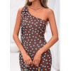 imagePRETTYGARDEN Womens Summer One Shoulder Maxi Dress 2026 Floral Sleeveless Bodycon Mesh Long Beach Vacation Sun DressesPolka Dot Brown