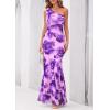 imagePRETTYGARDEN Womens Summer One Shoulder Maxi Dress 2026 Floral Sleeveless Bodycon Mesh Long Beach Vacation Sun DressesPurple Flower