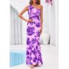 imagePRETTYGARDEN Womens Summer One Shoulder Maxi Dress 2026 Floral Sleeveless Bodycon Mesh Long Beach Vacation Sun DressesPurple Flower