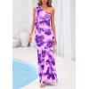 imagePRETTYGARDEN Womens Summer One Shoulder Maxi Dress 2026 Floral Sleeveless Bodycon Mesh Long Beach Vacation Sun DressesPurple Flower