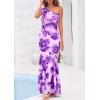 imagePRETTYGARDEN Womens Summer One Shoulder Maxi Dress 2026 Floral Sleeveless Bodycon Mesh Long Beach Vacation Sun DressesPurple Flower