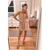 imagePRETTYGARDEN Womens Summer Short Rompers Spaghetti Strap Elastic Waist Square Neck Ruffle Casual Loose Flowy JumpsuitsKhaki Medium