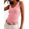 imagePRETTYGARDEN Womens Summer Sleeveless Tank Tops 2026 V Neck Ruffle Lightweight Ribbed Knit Shirt Casual Going Out TopPink