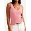 imagePRETTYGARDEN Womens Summer Sleeveless Tank Tops 2026 V Neck Ruffle Lightweight Ribbed Knit Shirt Casual Going Out TopPink