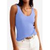 imagePRETTYGARDEN Womens Summer Sleeveless Tank Tops 2026 V Neck Ruffle Lightweight Ribbed Knit Shirt Casual Going Out TopSky Blue