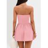 imagePRETTYGARDEN Womens Summer Strapless Mini Party Dress Spring Casual Tube Top Ruffle A Line Short Patchwork SundressesPink