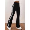 imagePRETTYGARDEN Womens Summer Yoga Pants High Waisted Sweatpants Casual Striped Bootcut Flare Workout Leggings Striped BlackMedium