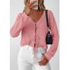 imagePRETTYGARDEN Womens Tie Front Cardigan Summer 2026 Long Sleeve Crochet Sweaters Cardigan Boho Cover Up Beach Vacation ClothesPink