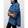 imagePRETTYGARDEN Womens Turtleneck Oversized Sweater Long Sleeve Chunky Knit Pullover Casual Winter Jumper Tops Denim BlueLarge