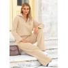imagePRETTYGARDEN Womens Winter 2 Piece Sweater Set Long Sleeve Quarter Zip Sweatshirt Wide Leg Pants Fall Outfits Tracksuit