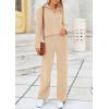 imagePRETTYGARDEN Womens Winter 2 Piece Sweater Set Long Sleeve Quarter Zip Sweatshirt Wide Leg Pants Fall Outfits Tracksuit