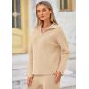 imagePRETTYGARDEN Womens Winter 2 Piece Sweater Set Long Sleeve Quarter Zip Sweatshirt Wide Leg Pants Fall Outfits Tracksuit